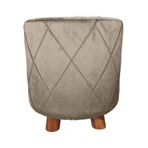 Pufe Brusque Suede Fendi Drapeado Tamanho Ø 40 cm x 44 cm altura Pufe Brusque Suede Fendi Drapeado Tamanho Ø 40 cm x 44 cm altura