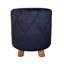 Pufe Brusque Suede Preto Drapeado Tamanho Ø 40 cm x 44 cm altura Pufe Brusque Suede Preto Drapeado Tamanho Ø 40 cm x 44 cm altura