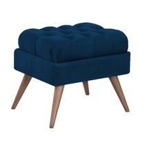 Pufe Decorativo Pé Palito Madeira Capitonê Gales