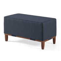 Pufe Decorativo Retangular 80cm Rodapé Madeira Oxford