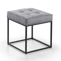 Pufe Estilo Industrial Quadrado Pés Metal Croata