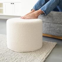 Pufe Ottoman ZICOTO Beautiful Boucle Foot Rest White