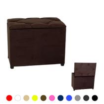 Pufe Puf Puff Retangular Báu Espaçoso Estofado Macio Moderno