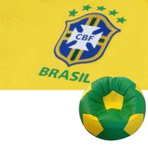 Pufe Puff Grande Bola De Futebol Brasil Copa Do Mundo - VAZIO/SEM ENCHIMENTO