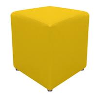 Pufe Puff Puf Quadrado Dado Lian Banquinho Sintético Amarelo Decorativo Luxo Sala de Estar Recepção Quarto - AM Decor