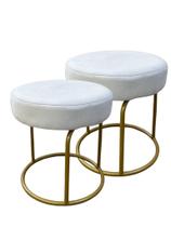 Pufes, Banqueta Puff Banco Pes Ferro Assento Luxo Design