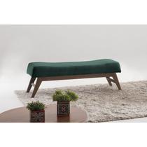 Puff 100cm Pés Imbuia Horus Moderno Verde