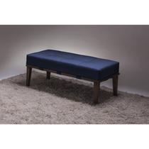 Puff 100cm Pés Imbuia Livia Moderno Azul Puff 100cm Pés Imbuia Livia Moderno Azul
