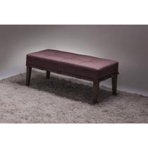 Puff 100cm Pés Imbuia Livia Moderno Puff 100cm Pés Imbuia Livia Moderno