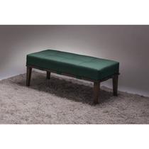 Puff 100cm Pés Imbuia Livia Moderno Verde Puff 100cm Pés Imbuia Livia Moderno Verde