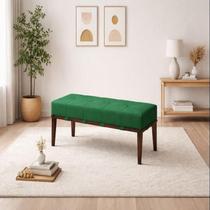 Puff 100x42cm Pés Madeira Linho Livia Puff 100x42cm Pés Madeira Linho Livia