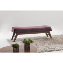 Puff 140cm Pés Imbuia Horus Moderno Rosa
