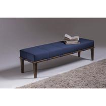 Puff 160cm Pés Imbuia Livia Moderno Azul Puff 160cm Pés Imbuia Livia Moderno Azul