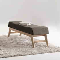 Puff 160cm Veludo Requadro Natural Horus