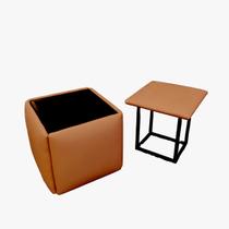 Puff 5 em 1 Design Moderno em Aço material sintético Resistente Versátil