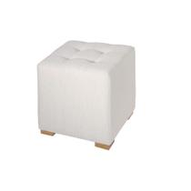 Puff Adam 40 com Pés de Madeira em Poliéster Due Decor