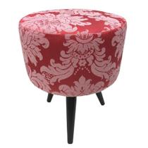 Puff Angel Redondo Pé Palito 217 Vermelho com Branco Puff Angel Redondo Pé Palito 217 Vermelho com Branco