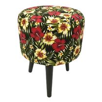 Puff Angel Redondo Pé Palito Floral Vermelho Puff Angel Redondo Pé Palito Floral Vermelho