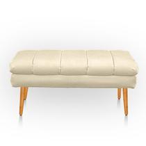 Puff Aparador Estofado Italy Decorativo Veludo Bege