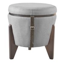 Puff Apoio Pés Multifuncional Mesa Baú Kit 2 Chumbo 51x47cm