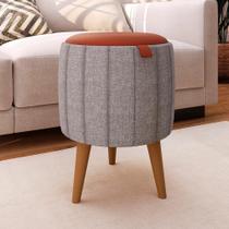 Puff Apoio Redondo Banqueta Decorativo P/ Salas Quarto