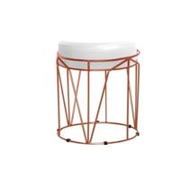 Puff Aramado Babu Com Armação Bronze Estofado Para Sala