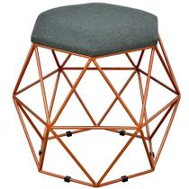 Puff Aramado Bronze Six L02 Linho Chumbo Puff Aramado Bronze Six L02 Linho Chumbo