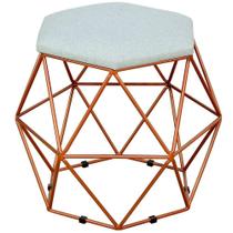Puff Aramado Bronze Six L02 Linho Cinza Puff Aramado Bronze Six L02 Linho Cinza