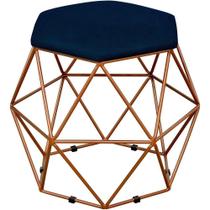 Puff Aramado Bronze Six L02 Suede Azul Marinho Puff Aramado Bronze Six L02 Suede Azul Marinho