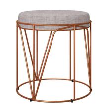 Puff Aramado Bronze Zaya L02 Linho Cinza Puff Aramado Bronze Zaya L02 Linho Cinza