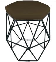 Puff Aramado Hexagonal Suede - Palladium Decor