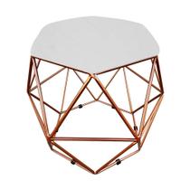 Puff Aramado Hexagono Decorativo Industrial Cobre com Suede Puff Aramado Hexagono Decorativo Industrial Cobre com Suede