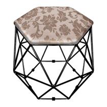 Puff aramado hexagono linho a15 base pre