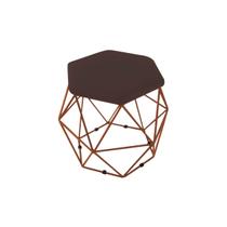 Puff Aramado Onix Hexagonal Base Bronze Marrom Escuro Puff Aramado Onix Hexagonal Base Bronze Marrom Escuro