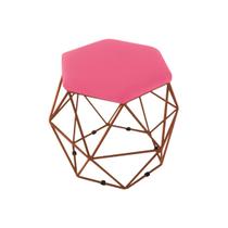 Puff Aramado Onix Hexagonal Base Bronze Rosa Pink Puff Aramado Onix Hexagonal Base Bronze Rosa Pink