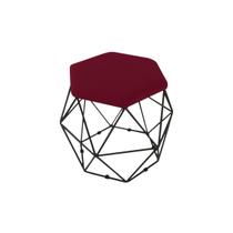 Puff Aramado Preto Decorativo Suede Marsala Puff Aramado Preto Decorativo Suede Marsala