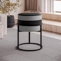Puff ARO Redondo Linho Cinza E material sintético Preto 38x38x50 .1uni. Puff ARO Redondo Linho Cinza E material sintético Preto 38x38x50 .1uni.