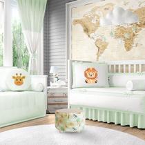 Puff assento para criança infantil personalizado safari redondo quarto decoração