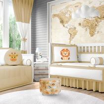 Puff assento para criança infantil personalizado safari redondo quarto decoração