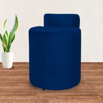 Puff Athena Decorativo Quarto Suede Azul Marinho - Belliv Decor