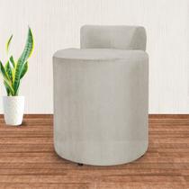 Puff Athena Decorativo Quarto Suede Bege - Belliv Decor