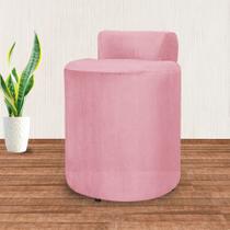 Puff Athena Decorativo Quarto Suede Rosa - Belliv Decor