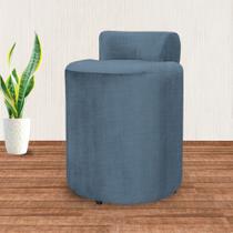 Puff Athena Para Quarto Linho Azul - Vallisa Decor