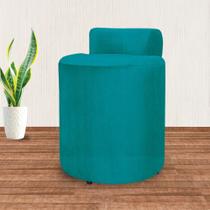 Puff Athena Suede Azul Turquesa - Belliv Decor