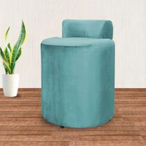Puff Athena Veludo Azul Turquesa - Vallisa Decor Puff Athena Veludo Azul Turquesa - Vallisa Decor