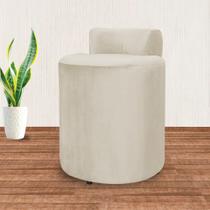 Puff Athena Veludo Bege - Vallisa Decor