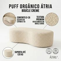 Puff Atria Orgânico 100cm em Bouclé Creme Conforto, Elegância e Qualidade