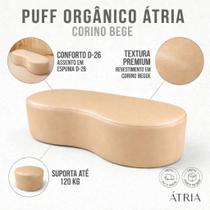 Puff Atria Orgânico 100cm em material sintético Bege Conforto, Resistência e Elegância Puff Atria Orgânico 100cm em material sintético Bege Conforto, Resistência e Elegância