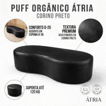 Puff Atria Orgânico 100cm em Suede Branco Design Moderno e Conforto