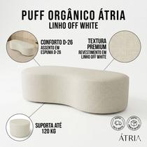 Puff Atria Orgânico em Linho 100cm Conforto, Design Moderno e Alta Qualidade